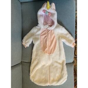 Baby Girls Unicorn Costume Bunting Sack Size 3-6 Months Soft Zipper